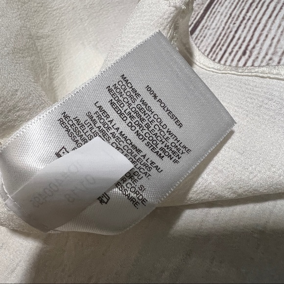 EXPRESS Off The Shoulder Smocked Ruffle Top in Ivory - Picture 8 of 14